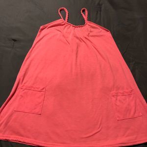 INGEAR USA Pink Bathing Suit Coverup Dress Rope Strap Pocket Women's Size M